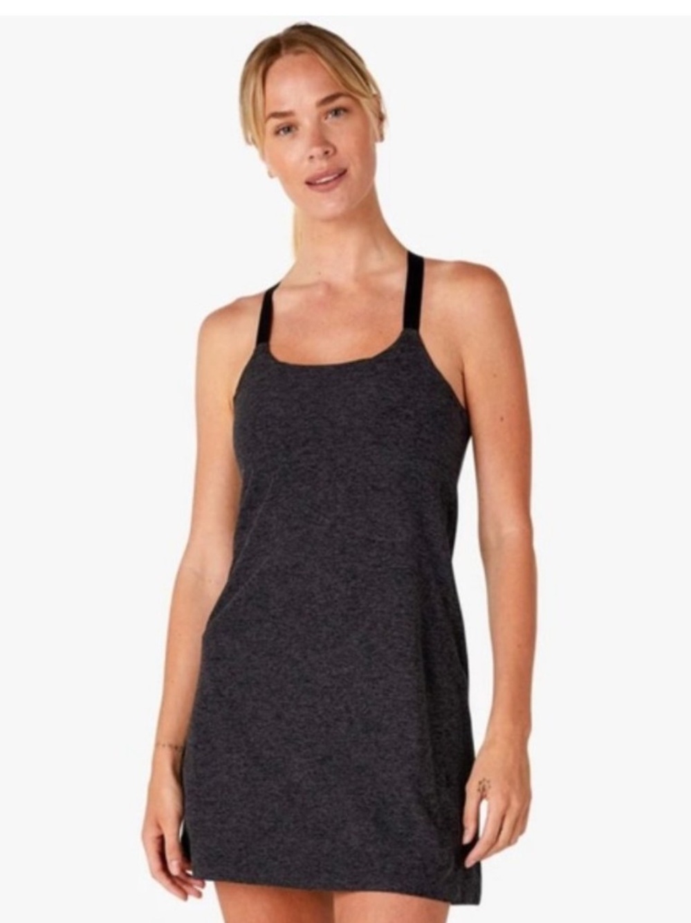 BEYOND YOGA spacedye move it athletic dress charcoal gray size L